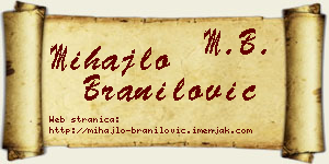 Mihajlo Branilović vizit kartica